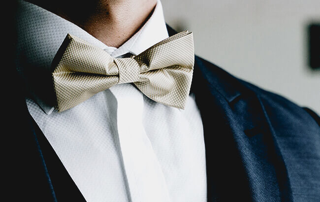 cream bow tie